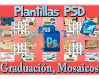 Plantillas PSD Graduación Diplomas Mosaicos Fototarjetas Maqueta