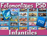 Súper Pack Fotomontajes PSD Plantillas Infantiles +Marcos