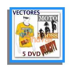 VECTORES PLANTILLAS 5 DVD ESTAMPADO SERIGRAFIA ROPA CAMISETAS